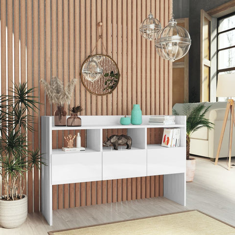 ZNTS Sideboard High Gloss White 105x30x70 cm Engineered Wood 808383