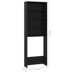 ZNTS Washing Machine Cabinet Black 64x24x190 cm 808405