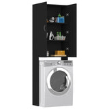 ZNTS Washing Machine Cabinet Black 64x25.5x190 cm 808414