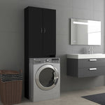 ZNTS Washing Machine Cabinet Black 64x25.5x190 cm 808414