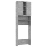 ZNTS Washing Machine Cabinet Concrete Grey 64x25.5x190 cm 808426
