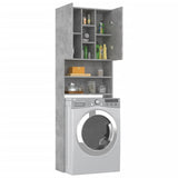 ZNTS Washing Machine Cabinet Concrete Grey 64x25.5x190 cm 808426