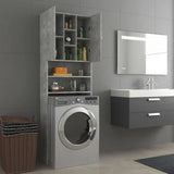ZNTS Washing Machine Cabinet Concrete Grey 64x25.5x190 cm 808426