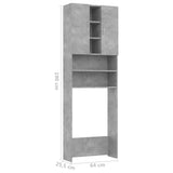 ZNTS Washing Machine Cabinet Concrete Grey 64x25.5x190 cm 808426