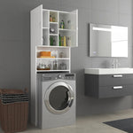 ZNTS Washing Machine Cabinet High Gloss White 64x25.5x190 cm 808428