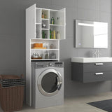 ZNTS Washing Machine Cabinet High Gloss White 64x25.5x190 cm 808428