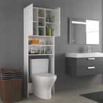 ZNTS Washing Machine Cabinet High Gloss White 64x25.5x190 cm 808428