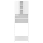 ZNTS Washing Machine Cabinet High Gloss White 64x25.5x190 cm 808428