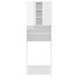 ZNTS Washing Machine Cabinet High Gloss White 64x25.5x190 cm 808428