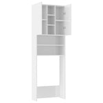 ZNTS Washing Machine Cabinet High Gloss White 64x25.5x190 cm 808428