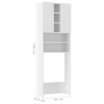ZNTS Washing Machine Cabinet High Gloss White 64x25.5x190 cm 808428