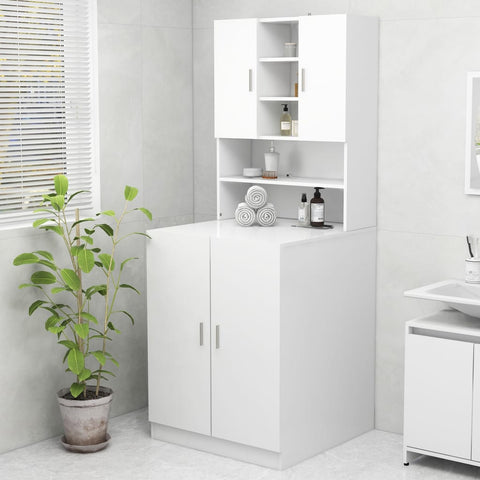 ZNTS Washing Machine Cabinet White 70.5x25.5x90 cm 808386