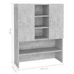 ZNTS Washing Machine Cabinet Concrete Grey 70.5x25.5x90 cm 808390