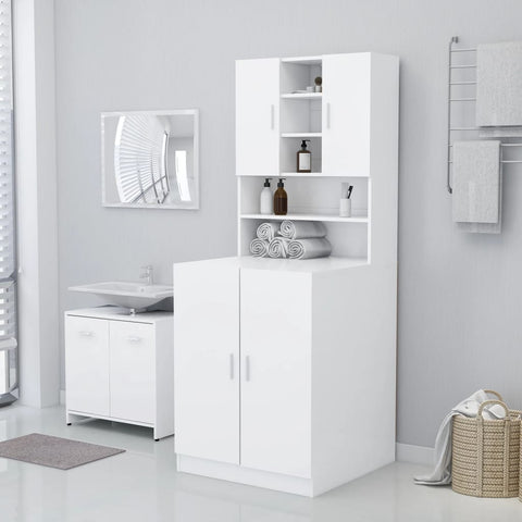 ZNTS Washing Machine Cabinet White 71x71.5x91.5 cm 808395