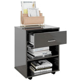 ZNTS Rolling Cabinet High Gloss Grey 46x36x59 cm Engineered Wood 808475