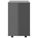 ZNTS Rolling Cabinet High Gloss Grey 46x36x59 cm Engineered Wood 808475