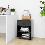 ZNTS Rolling Cabinet High Gloss Grey 46x36x59 cm Engineered Wood 808475