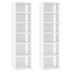 ZNTS Shoe Cabinets 2 pcs White 27.5x27x102 cm Engineered Wood 808486