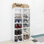 ZNTS Shoe Cabinets 2 pcs White 27.5x27x102 cm Engineered Wood 808486