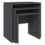 ZNTS Nesting Coffee Tables 3 pcs Grey Chipboard 808533