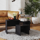 ZNTS Nesting Coffee Tables 3 pcs Grey Chipboard 808533