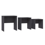 ZNTS Nesting Coffee Tables 3 pcs Grey Chipboard 808533