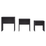 ZNTS Nesting Coffee Tables 3 pcs Grey Chipboard 808533