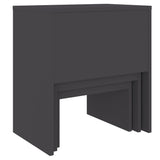 ZNTS Nesting Coffee Tables 3 pcs Grey Chipboard 808533