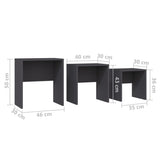 ZNTS Nesting Coffee Tables 3 pcs Grey Chipboard 808533