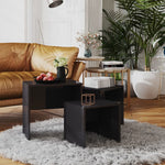 ZNTS Nesting Coffee Tables 3 pcs High Gloss Grey Chipboard 808539