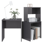 ZNTS Nesting Coffee Tables 3 pcs High Gloss Grey Chipboard 808539