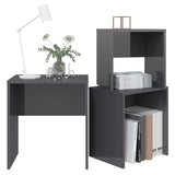 ZNTS Nesting Coffee Tables 3 pcs High Gloss Grey Chipboard 808539