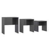 ZNTS Nesting Coffee Tables 3 pcs High Gloss Grey Chipboard 808539