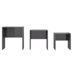ZNTS Nesting Coffee Tables 3 pcs High Gloss Grey Chipboard 808539