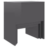 ZNTS Nesting Coffee Tables 3 pcs High Gloss Grey Chipboard 808539