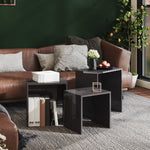 ZNTS Nesting Coffee Tables 3 pcs High Gloss Grey Chipboard 808539