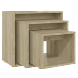 ZNTS Nesting Tables 3 pcs Sonoma Oak Engineered Wood 808579