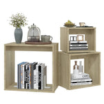 ZNTS Nesting Tables 3 pcs Sonoma Oak Engineered Wood 808579