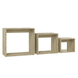 ZNTS Nesting Tables 3 pcs Sonoma Oak Engineered Wood 808579