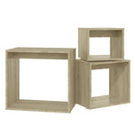 ZNTS Nesting Tables 3 pcs Sonoma Oak Engineered Wood 808579