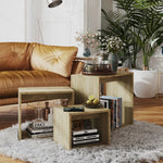 ZNTS Nesting Tables 3 pcs Sonoma Oak Engineered Wood 808579