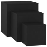 ZNTS Side Tables 3 pcs Black Engineered Wood 808586