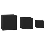 ZNTS Side Tables 3 pcs Black Engineered Wood 808586