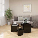 ZNTS Side Tables 3 pcs Black Engineered Wood 808586