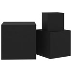 ZNTS Side Tables 3 pcs Black Engineered Wood 808586