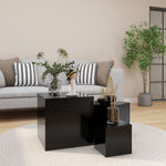 ZNTS Side Tables 3 pcs Black Engineered Wood 808586