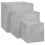 ZNTS Side Tables 3 pcs Concrete Grey Engineered Wood 808589