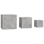 ZNTS Side Tables 3 pcs Concrete Grey Engineered Wood 808589