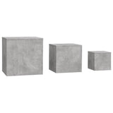 ZNTS Side Tables 3 pcs Concrete Grey Engineered Wood 808589