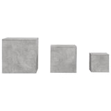 ZNTS Side Tables 3 pcs Concrete Grey Engineered Wood 808589
